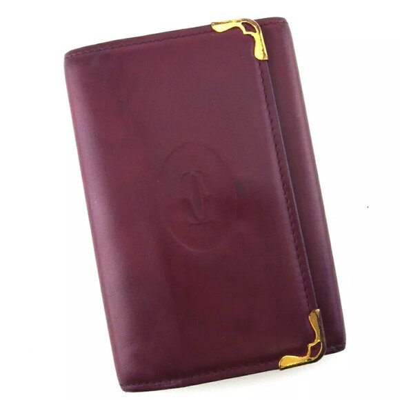 Cartier Key Case Masteline Boldeaux Leather Authentic Used - Picture 1 of 9